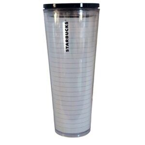 Starbucks 2020 24 oz Venti Cold Travel Tumbler Cup Paper White Ombre Blue
